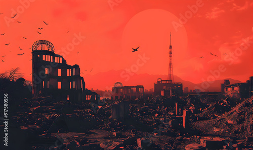 Hiroshima Day copy space background photo