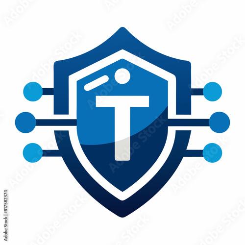 IT Network Security logo design vector art Illustration