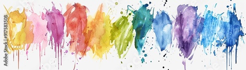 Set of watercolor brushes with different shapes.Vector illustrations photo