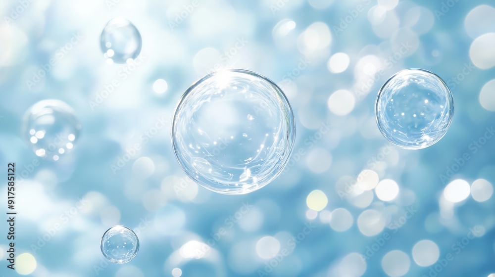 Captivating Bubbles: A Beautiful Blue Serenity Captivating Bubbles: A Beautiful Blue Serenity