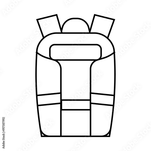 camera bag line icon vector. camera bag sign. isolated contour symbol black illustration