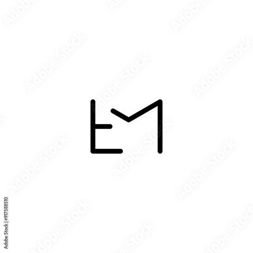 letter E and M logo in message box shape, email logo icon