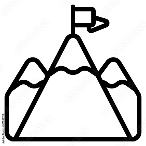 Challenge Icon in Line Style Suitable for Web, Apps, Presentation, or Printable Meaning	