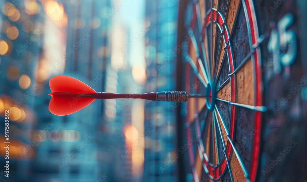 a dart hitting the bullseye on a target, representing strategic business goals, generative ai a dart hitting the bullseye on a target, representing strategic business goals, generative ai