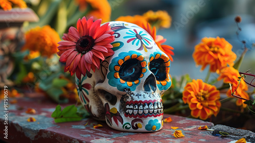 Decorated Sugar Skull for Day of the Dead