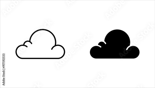 Cloud icon set. Cloudy sign. vector illustration on white background