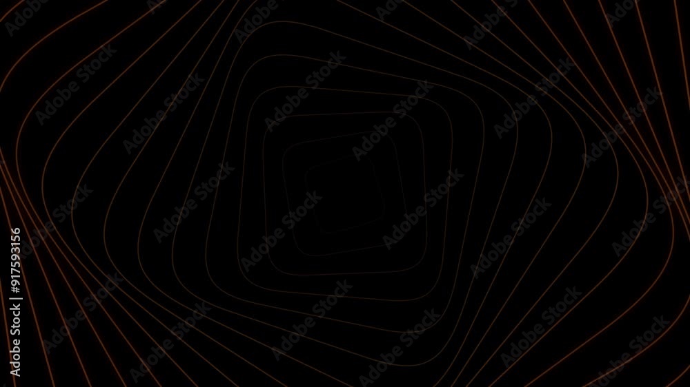 gold orange cube square line abstract on black , animated energy background wave overlay effect seamless loop motion animation