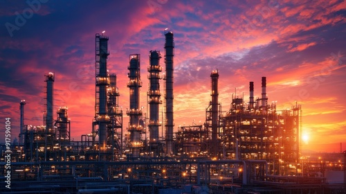 Petrochemical industry with Twilight sky