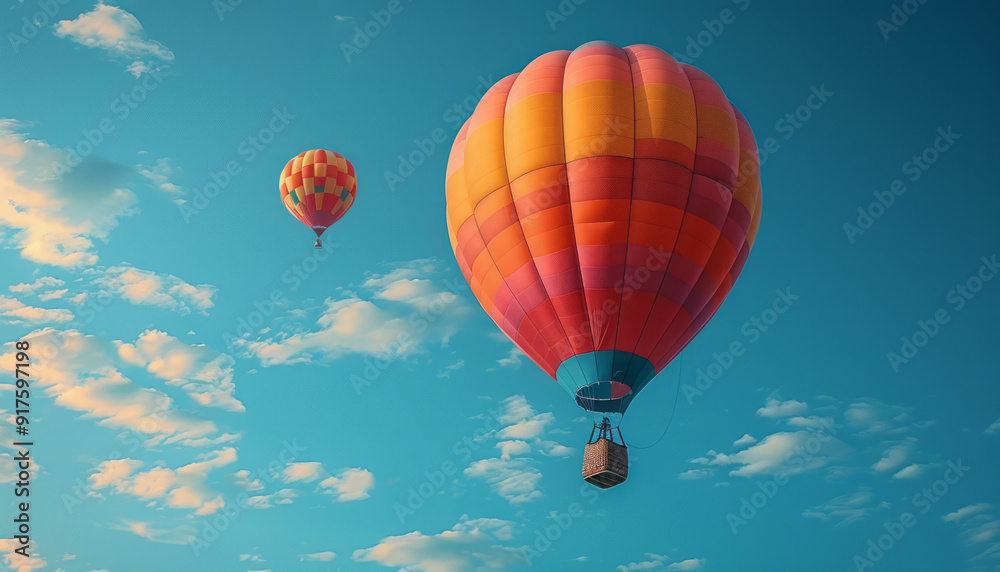 Naklejka premium an air balloon in the sky.generative ai