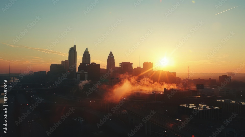 Naklejka premium Nashville Skyline at Sunrise