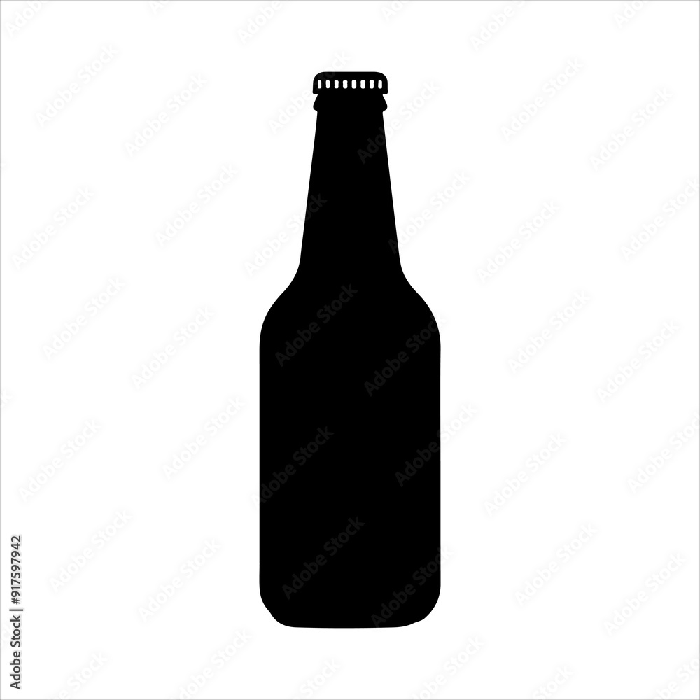 Bottle silhouette vector illustration on white background Bottle silhouette vector illustration on white background