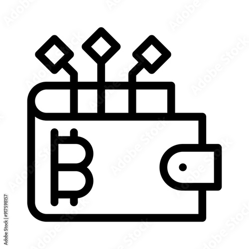 cryptocurrency wallet line icon