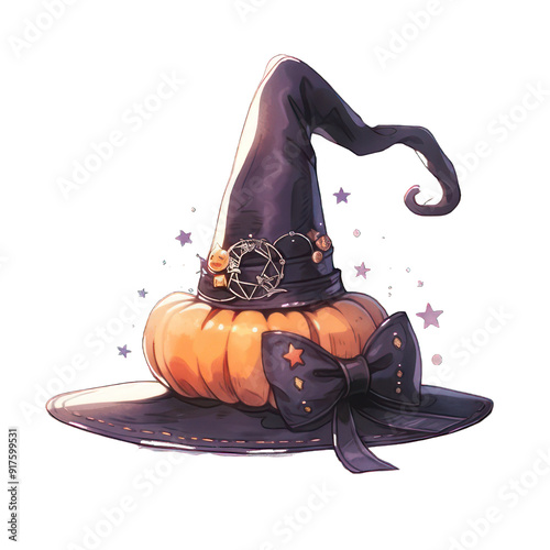 Halloween orange pumpkin with black witch hat Halloween orange pumpkin with black witch hat transparent background png


 photo