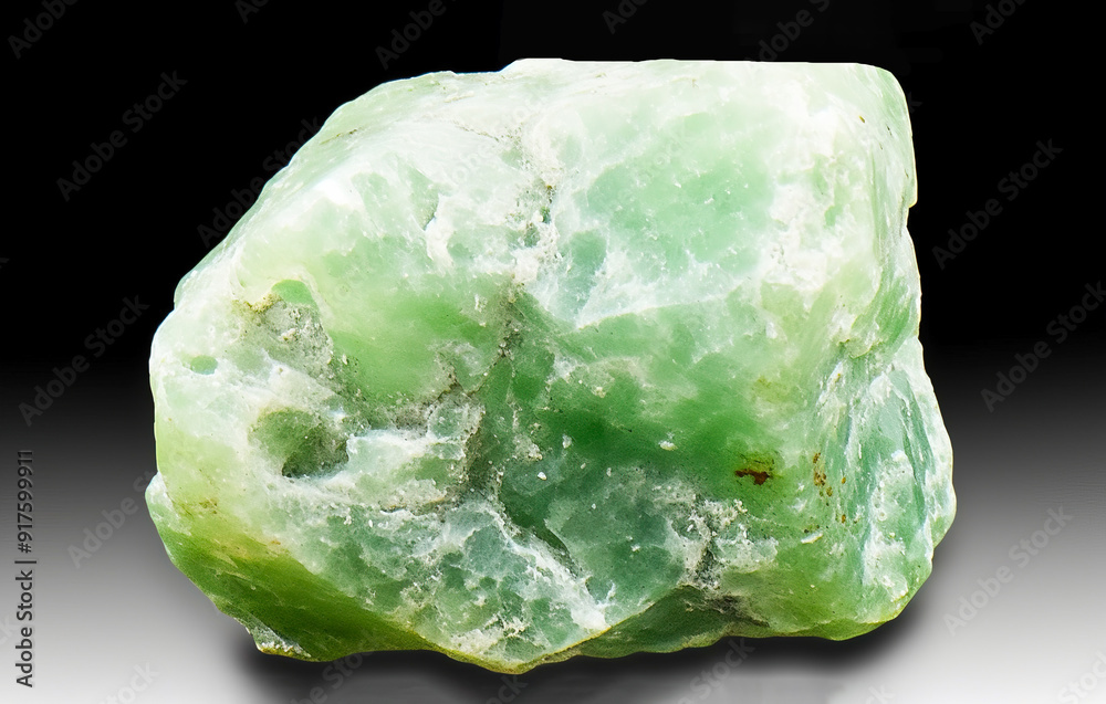 Jadeite is rare precious natural geological stone on gradient background in low key, isolate. AI generated. Jadeite is rare precious natural geological stone on gradient background in low key, isolate. AI generated.