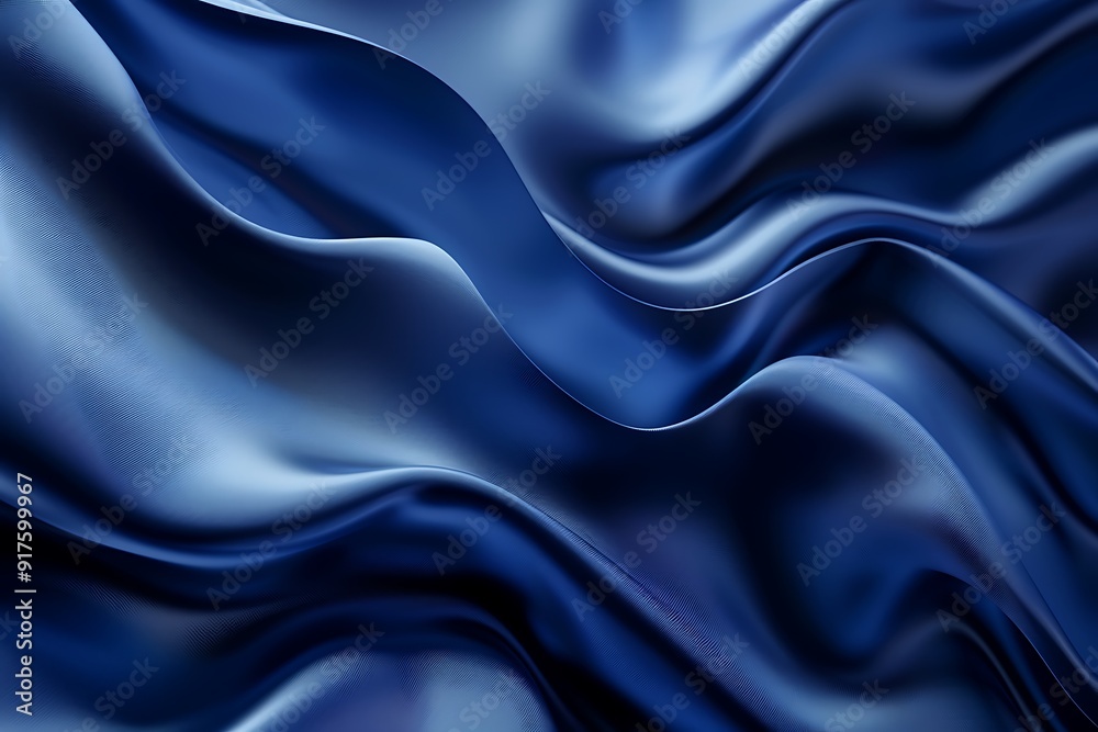 Fototapeta premium Abstract Blue Silk Fabric