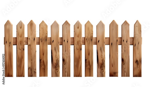 Wooden fence isolated on white background