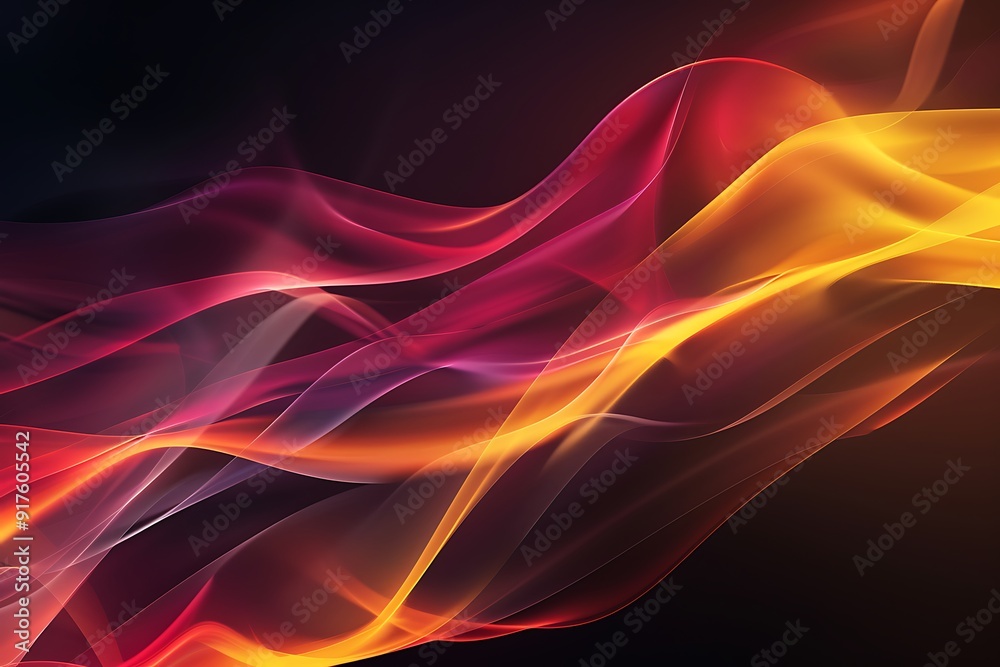 Abstract Flowing Lines of Red and Yellow Abstract Flowing Lines of Red and Yellow