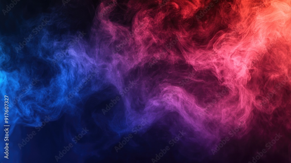 Vivid swirling smoke or mist in blue and red colors Vivid swirling smoke or mist in blue and red colors