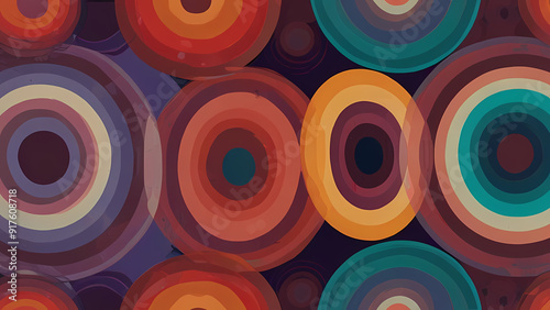 Abstract background using concentric circles that ripple outward, gradually changing in color and opacity