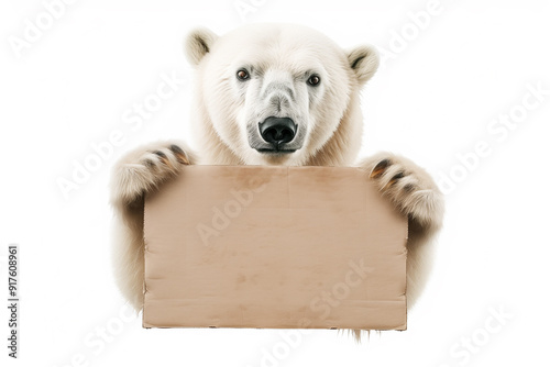 A Pitiful Polar Bear Holds a Cardboard Sign to Stop Disease and Extinction by Never Eating, Buying, Hunting, or Selling Wildlife, Generative AI