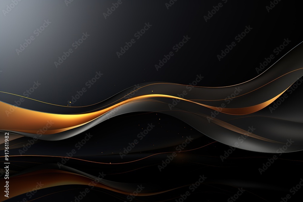 Abstract black and gold wave background. Abstract black and gold wave background.
