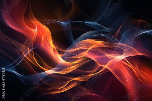 Abstract Flowing Lines in Warm Colors photo