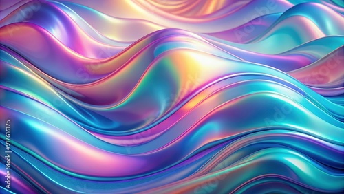 Abstract holographic background with liquid wavy shapes, holographic, abstract,background, liquid, wavy, shapes