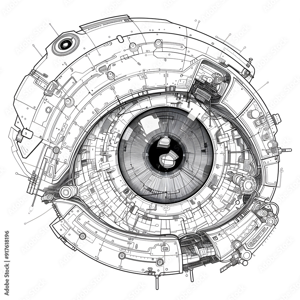 Obraz premium Cyborg eye frame illustration