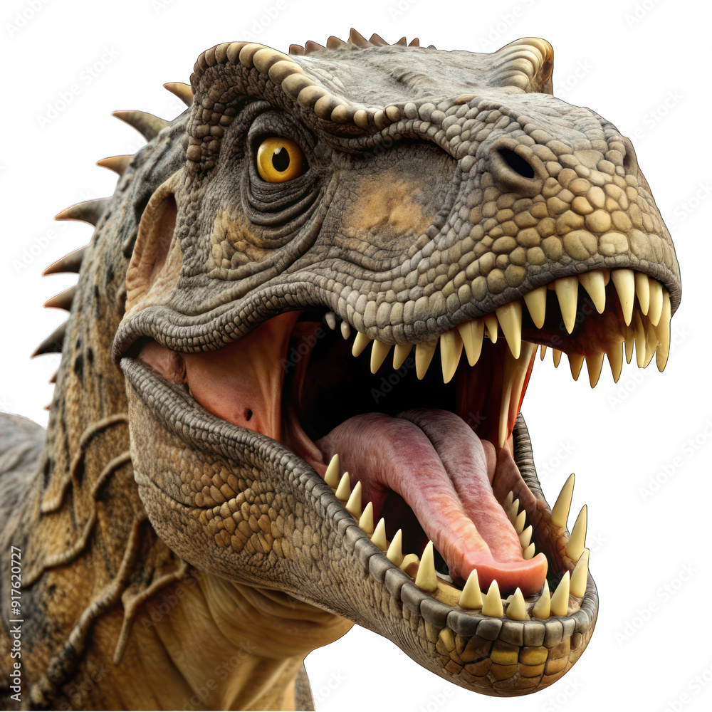 Angry dinosaur portrait isolated on transparent background Angry dinosaur portrait isolated on transparent background