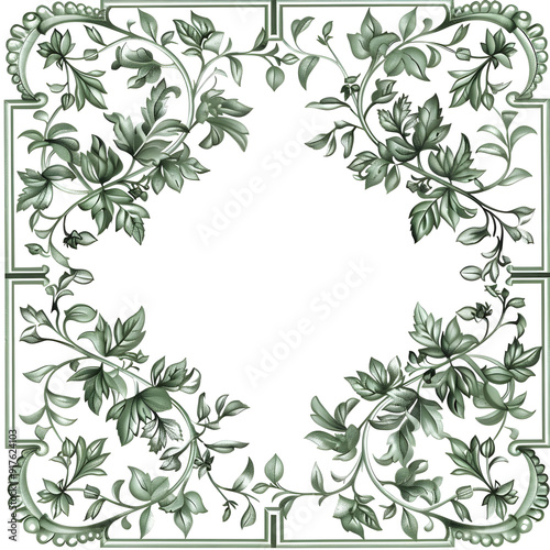 Floral-themed ornamental frame illustration