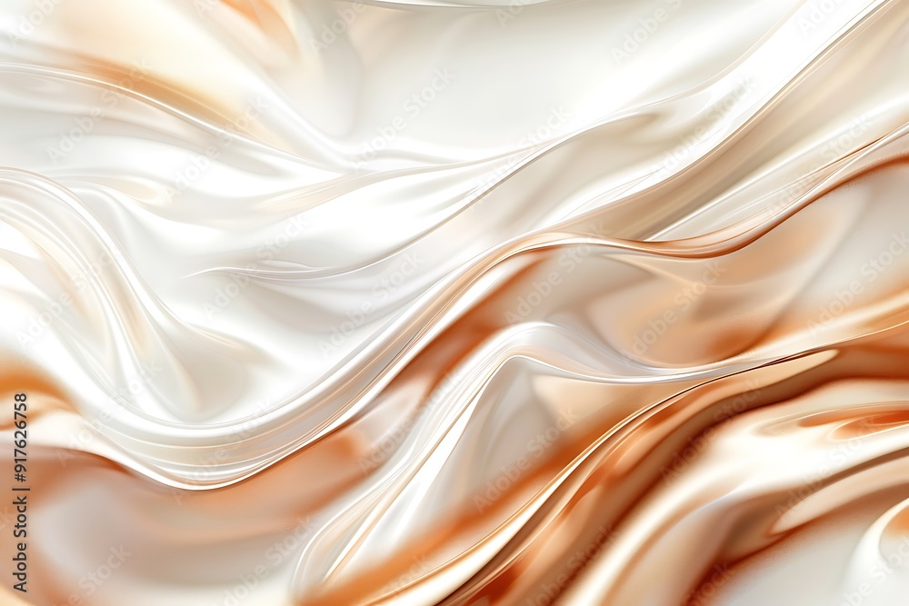 Fototapeta premium Abstract White and Brown Silk Drape