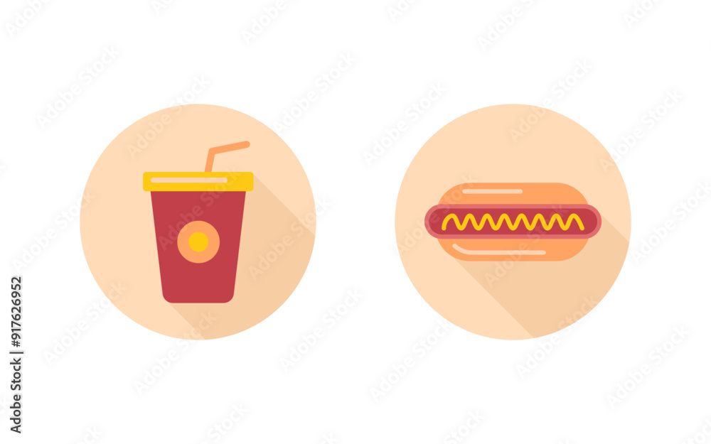 vector illustration of burger, fast food and drink in flat design vector illustration of burger, fast food and drink in flat design