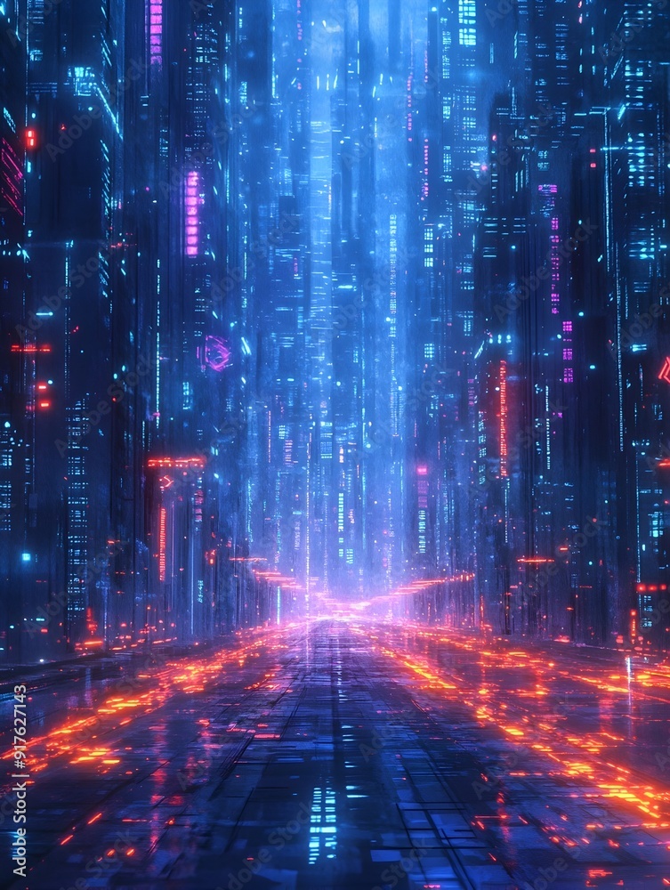 Futuristic Cybersecurity Landscape with Intricate Network Visualizations and Glowing Data Streams Futuristic Cybersecurity Landscape with Intricate Network Visualizations and Glowing Data Streams