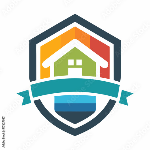 Modern painting service, decor, and repair of multicolour icon vector art Illustrations.