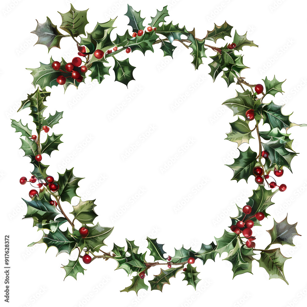 Holly wreath frame wreath frame illustration Holly wreath frame wreath frame illustration