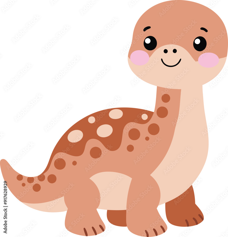 Cute Cartoon Europasaurus Dinosaur Illustration Cute Cartoon Europasaurus Dinosaur Illustration