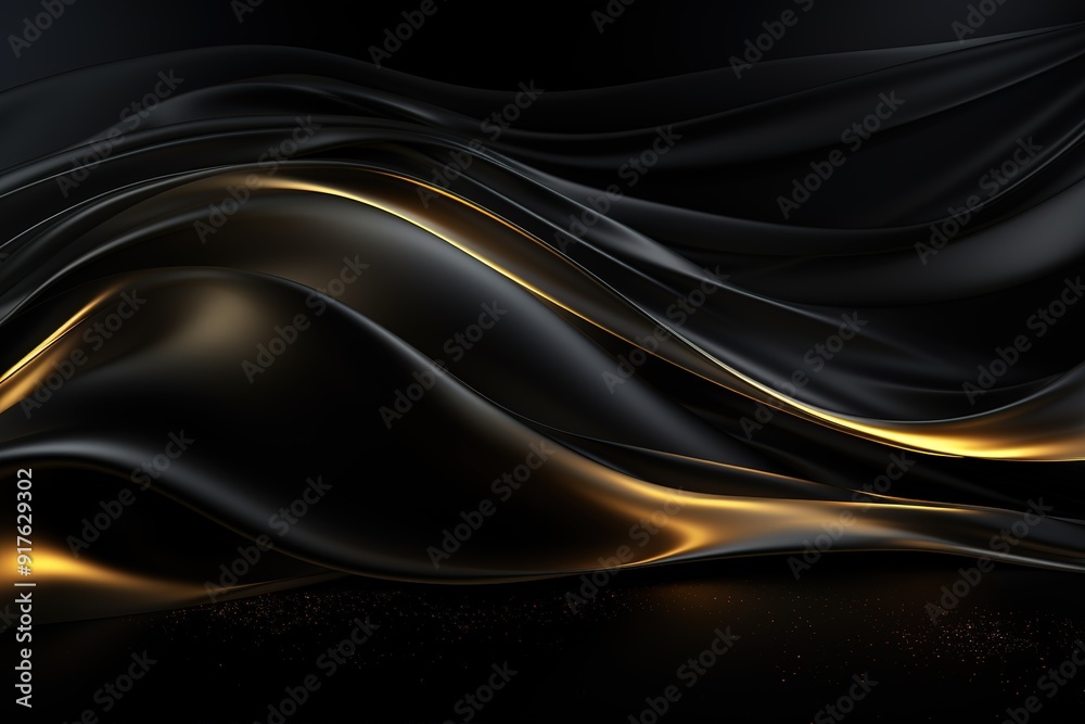Abstract black and gold wave background. Abstract black and gold wave background.