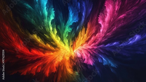 Wallpaper Mural abstract  design radiating with vibrant rainbow Torontodigital.ca