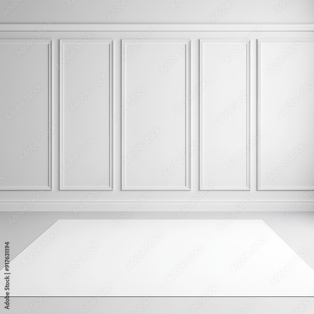 White Panelled Wall with Empty Platform White Panelled Wall with Empty Platform