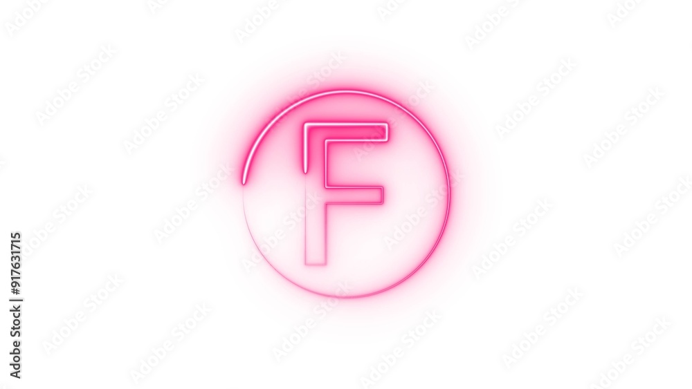 Animated Glowing Neon Alphabet, Letter, Font Icon Illustration on White Background. Animated Glowing Neon Alphabet, Letter, Font Icon Illustration on White Background.