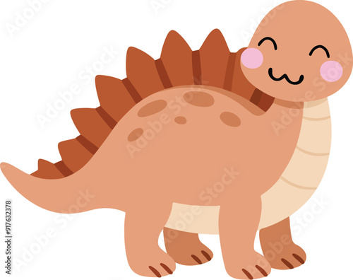 Cute Cartoon Spinosaurus Dinosaur Illustration