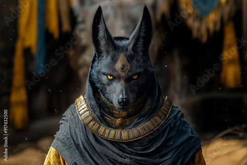 Guardian of the Afterlife : Anubis Rises in Golden Splendor - Generative AI