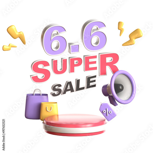 3d rendering of e-commerce graphic resource for sales and promotions