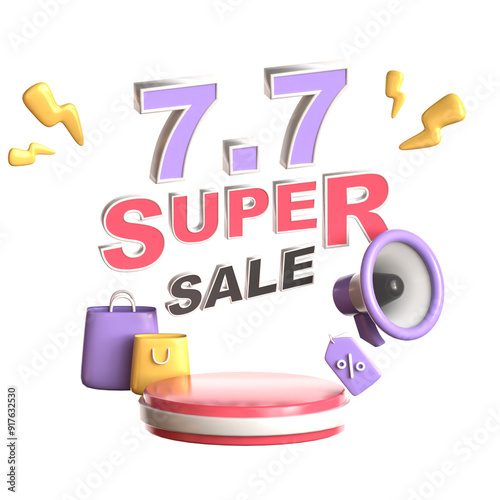 3d rendering of e-commerce graphic resource for sales and promotions