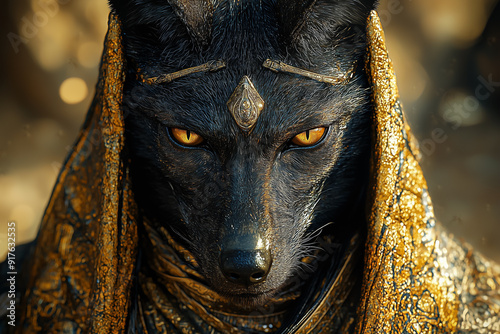 Guardian of the Afterlife : Anubis Rises in Golden Splendor - Generative AI