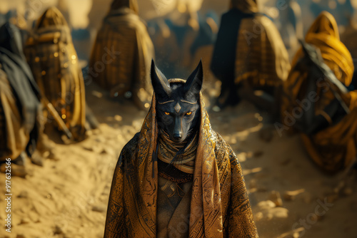 Guardian of the Afterlife : Anubis Rises in Golden Splendor - Generative AI