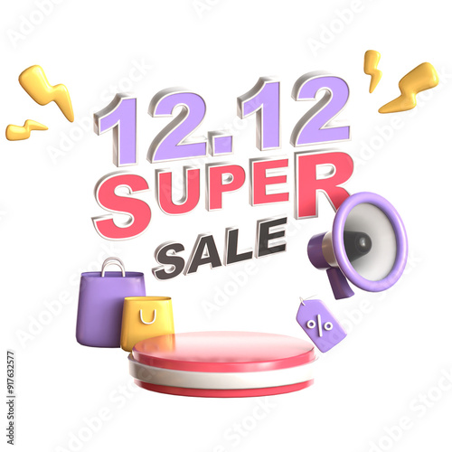 3d rendering of e-commerce graphic resource for sales and promotions