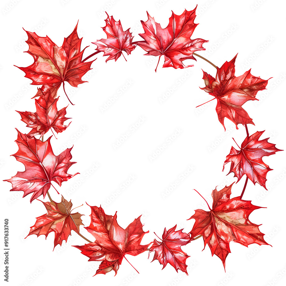 Maple leaf floral frame wreath frame illustration Maple leaf floral frame wreath frame illustration