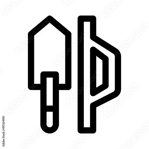 hand trowel line icon