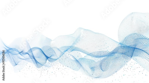 Abstract Blue Wave of Dots